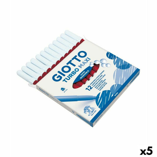 Set de Carioci Giotto Turbo Maxi Roșu (5 Unități) - Birou și papetărie, Pixuri, creioane și articole de scris