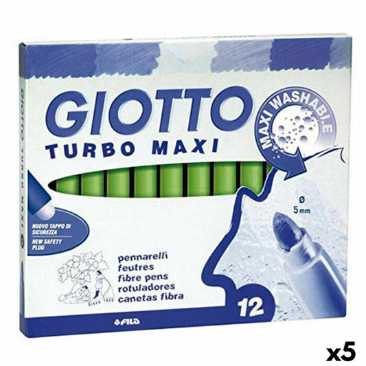 Set de Carioci Giotto Turbo Maxi Verde deschis (5 Unități) - Birou și papetărie, Pixuri, creioane și articole de scris