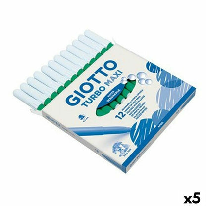 Set de Carioci Giotto Turbo Maxi Verde (5 Unități) - Birou și papetărie, Pixuri, creioane și articole de scris