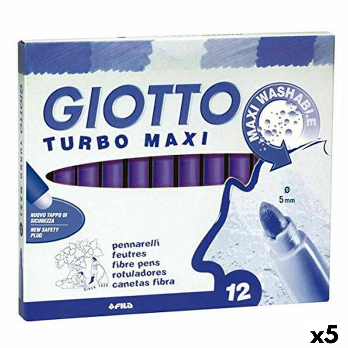 Set de Carioci Giotto Turbo Maxi Violet (5 Unități) - Birou și papetărie, Pixuri, creioane și articole de scris