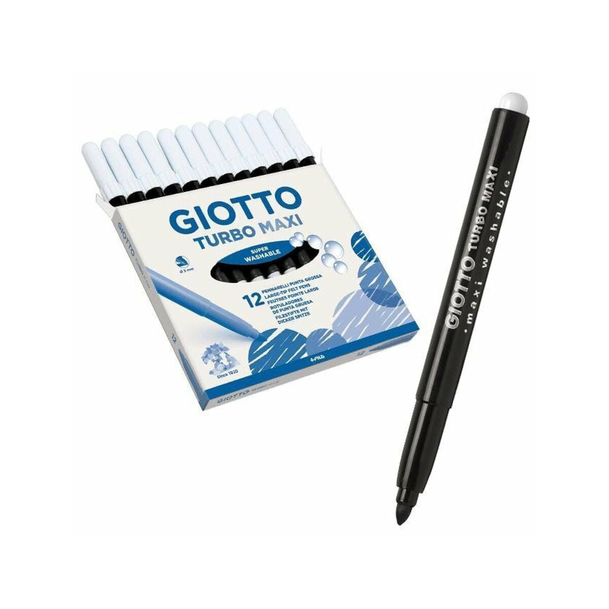 Set de Carioci Giotto Turbo Maxi Negru (5 Unități) - Birou și papetărie, Pixuri, creioane și articole de scris