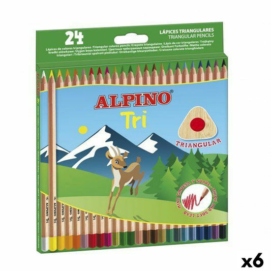Creioane culori Alpino Tri Multicolor (6 Unități) - Birou și papetărie, Arte și Meserii