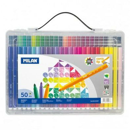 Set de Carioci Milan Conic Multicolor 50 Piese (12 Unități) - Birou și papetărie, Pixuri, creioane și articole de scris