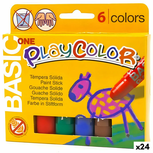 Vopsele tempera solide Playcolor Basic One Multicolor (24 Unități) - Birou și papetărie, Arte și Meserii
