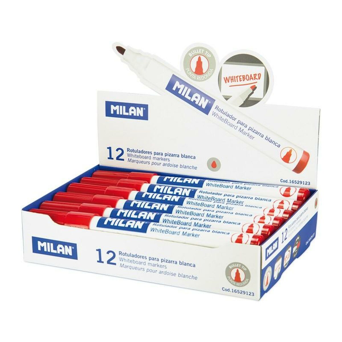 Set de Carioci Milan Tablă albă 12 Piese (36 Unități) - Birou și papetărie, Pixuri, creioane și articole de scris