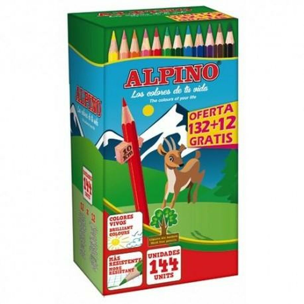 Creioane culori Alpino KIDS EVOLUTION STRIPES Multicolor 144 Piese (6 Unități) - Birou și papetărie, Arte și Meserii