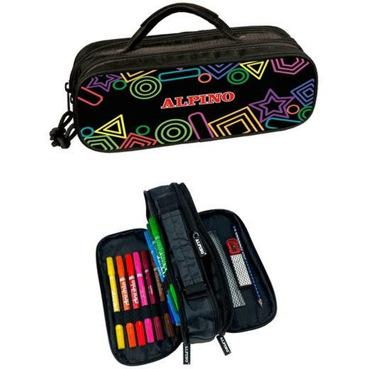 Penar Triplu Alpino Mini Black Multicolor (12 Unități) - Birou și papetărie, Material școlar și educațional