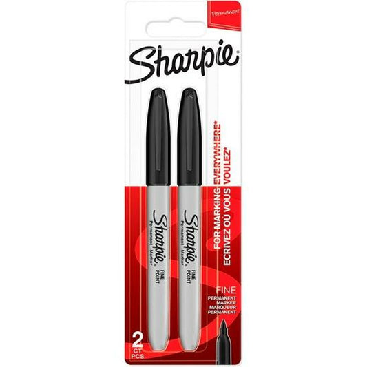 Set de Carioci Sharpie Negru 2 Piese (12 Unități) - Birou și papetărie, Pixuri, creioane și articole de scris