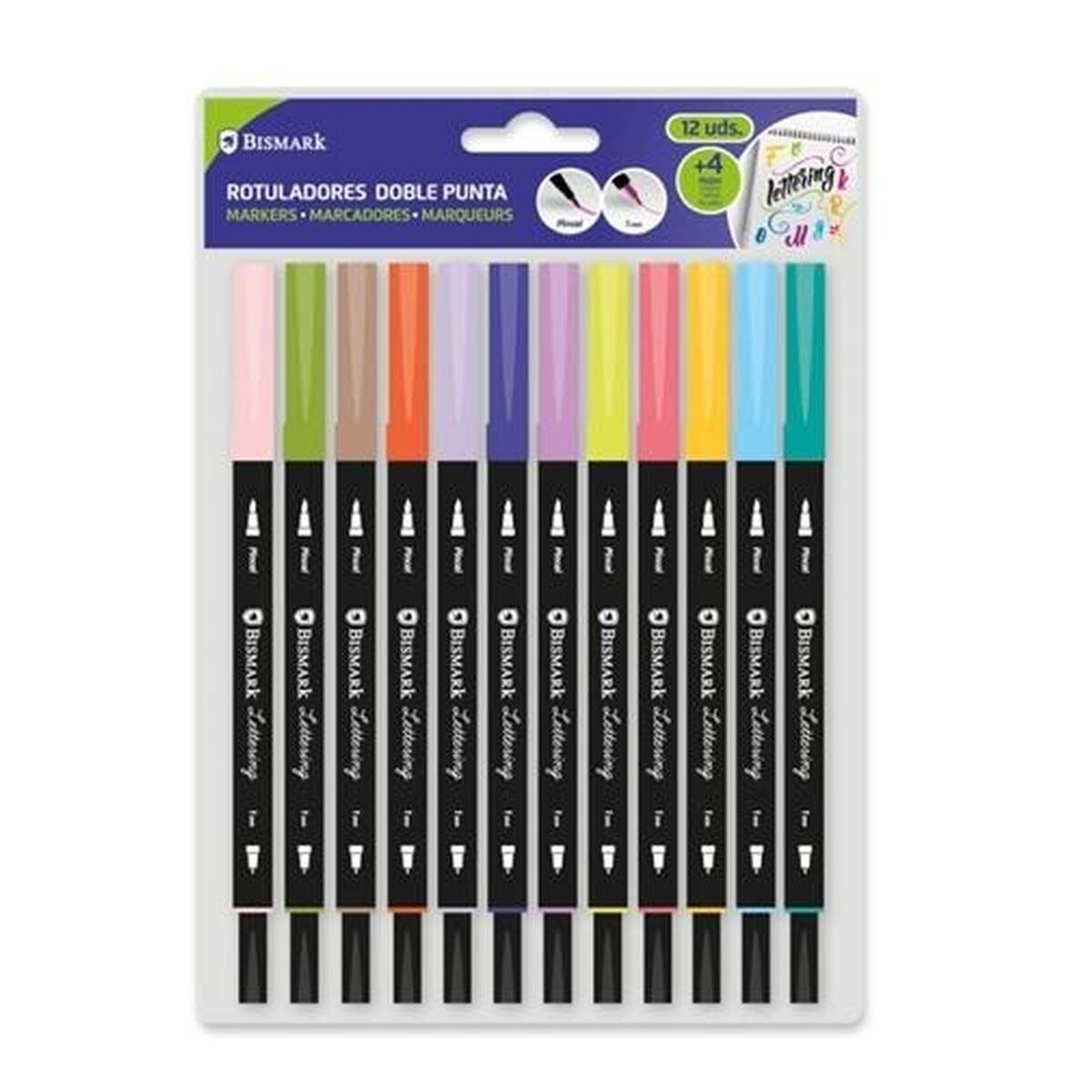 Set de Carioci Bismark LETTERING Multicolor 12 Piese (6 Unități) - Birou și papetărie, Pixuri, creioane și articole de scris