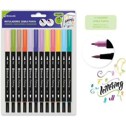 Set de Carioci Bismark LETTERING Multicolor 12 Piese (6 Unități) - Birou și papetărie, Pixuri, creioane și articole de scris