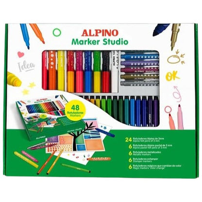 Set de Carioci Alpino MARKER STUDIO Multicolor 48 Piese (4 Unități) - Birou și papetărie, Pixuri, creioane și articole de scris
