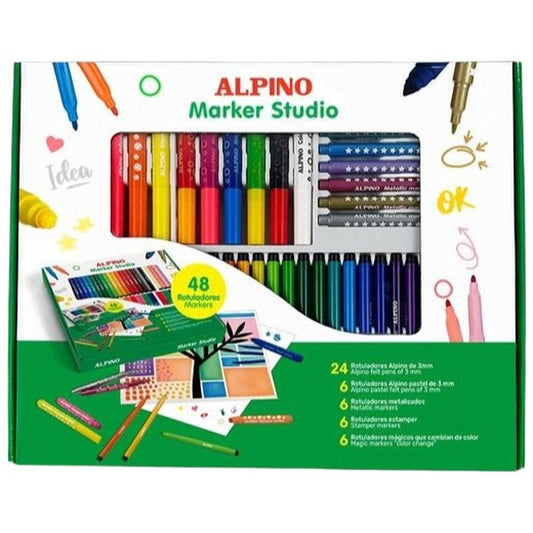 Set de Carioci Alpino MARKER STUDIO Multicolor 48 Piese (4 Unități) - Birou și papetărie, Pixuri, creioane și articole de scris