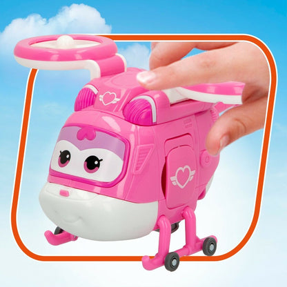 Super Robot Transformabil Super Wings Dizzy Elicopter 10,5 x 13,5 x 14,5 cm Roz (6 Unități) - Jucarii si jocuri, Păpuși și figurine