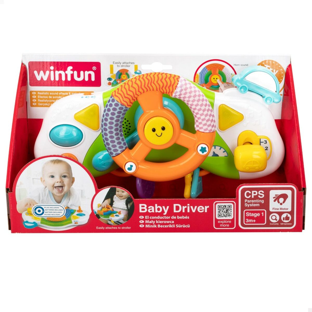 Volan pentru cărucior Winfun 27,5 x 15,5 x 7,5 cm (4 Unități) - Bebelus, Jucăriile copilăriei timpurii