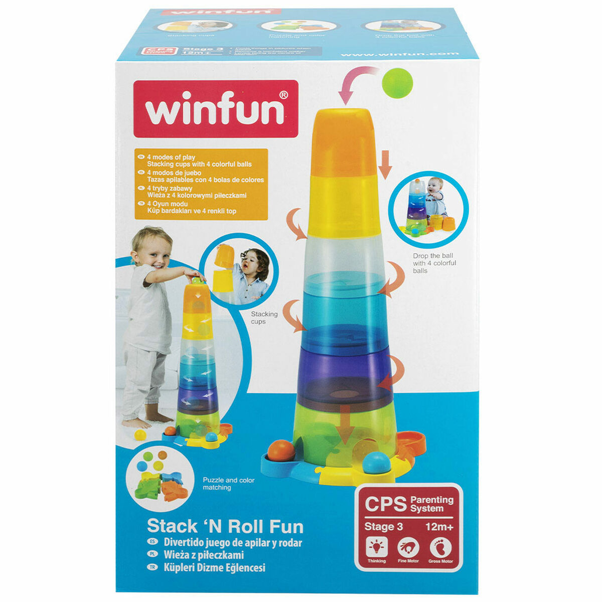 Blocuri Stivuibile Winfun 4 Unități 23 x 61 x 23 cm - Bebelus, Jucăriile copilăriei timpurii
