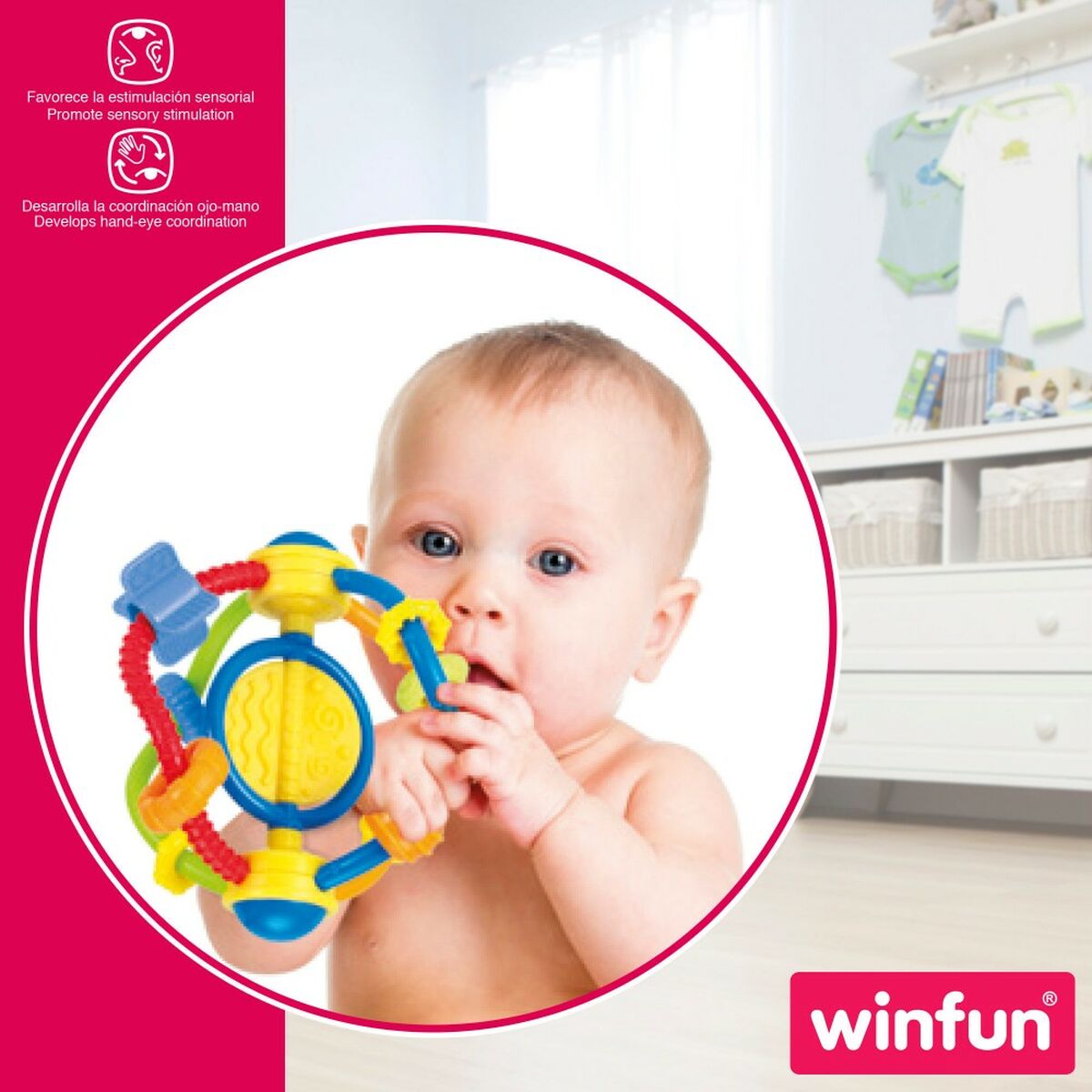 Zornăitoare Winfun Plastic 12 x 13,5 x 12 cm (12 Unități) - Bebelus, Jucăriile copilăriei timpurii