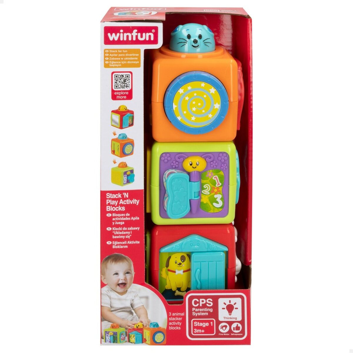 Joc de Îndemânare pentru Bebeluși Winfun 3 Piese 8 x 24,5 x 8 cm (6 Unități) - Bebelus, Jucăriile copilăriei timpurii