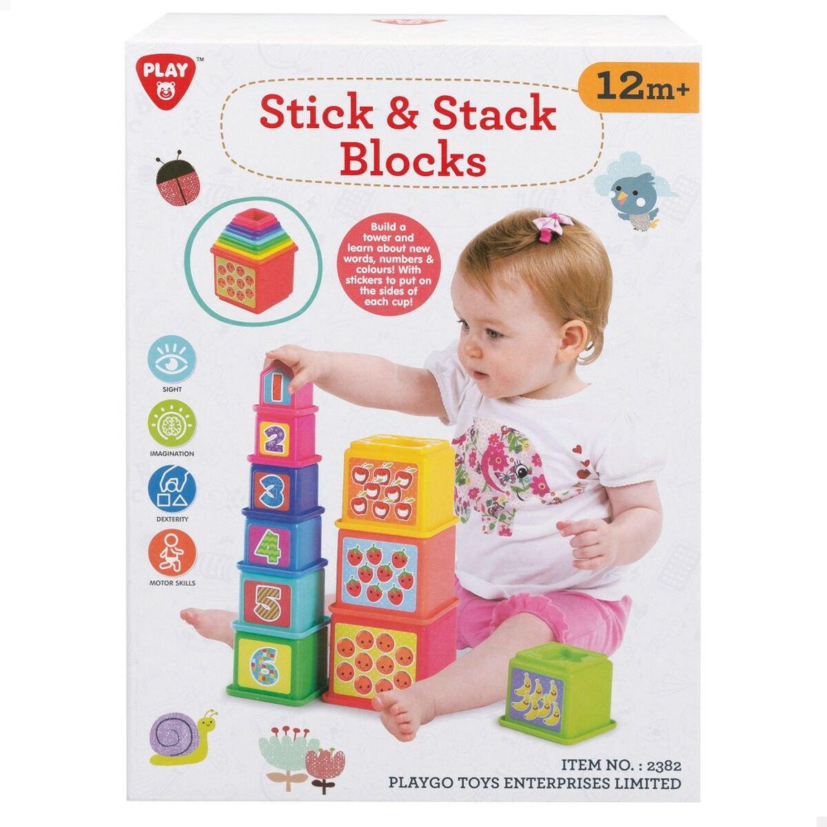 Blocuri Stivuibile PlayGo 4 Unități 10,2 x 50,8 x 10,2 cm - Bebelus, Jucăriile copilăriei timpurii