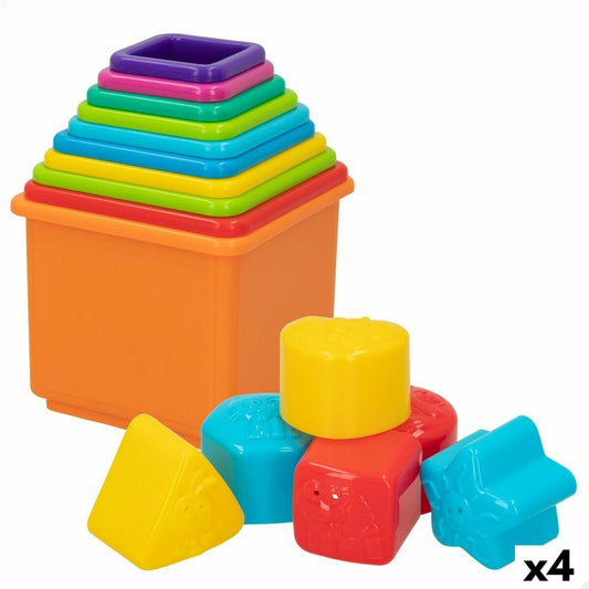 Blocuri Stivuibile PlayGo 16 Piese 4 Unități 10,5 x 9 x 10,5 cm - Bebelus, Jucăriile copilăriei timpurii