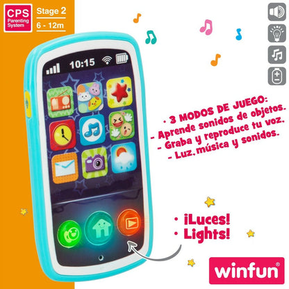 Telefon jucărie Winfun 7,5 x 14 x 2 cm (6 Unități) - Bebelus, Jucăriile copilăriei timpurii