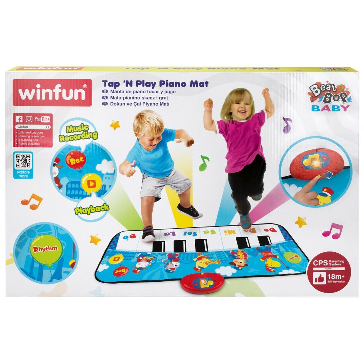 Pian jucărie Winfun 90 x 0,5 x 38 cm Albastru animale (6 Unități) - Jucarii si jocuri, Instrumente muzicale pentru copii