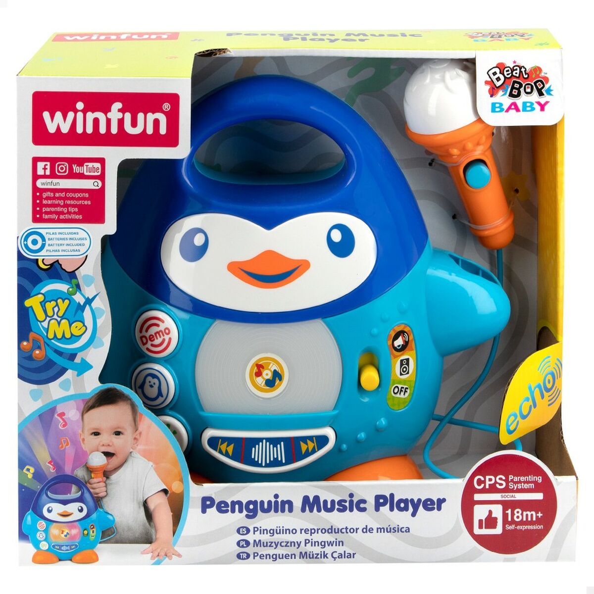 Microfon Karaoke Winfun Pinguin 6 Unități - Jucarii si jocuri, Jucării electronice