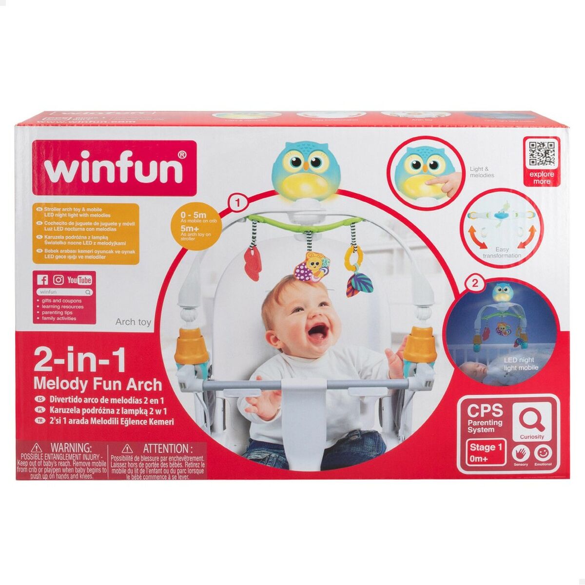Carusel pentru Pătuț Winfun Pânză Plastic 43 x 41 x 21,5 cm (6 Unități) - Bebelus, Dormitor