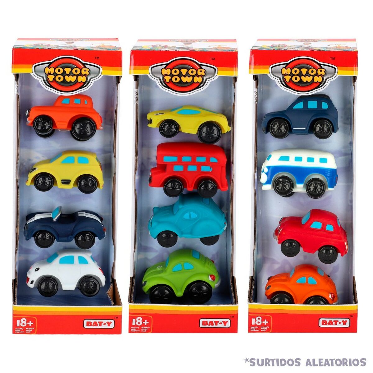 Set mașini Motor Town 4 Piese 7,5 x 4,5 x 5 cm (6 Unități) - Bebelus, Jucăriile copilăriei timpurii