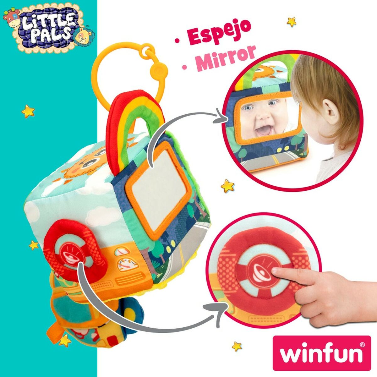 Carusel pentru Pătuț Winfun Pânză Plastic 11,5 x 11,5 x 11,5 cm (6 Unități) - Bebelus, Dormitor