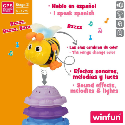Blocuri Stivuibile Winfun Albină 13 x 35,5 x 13 cm 2 Unități - Bebelus, Jucăriile copilăriei timpurii