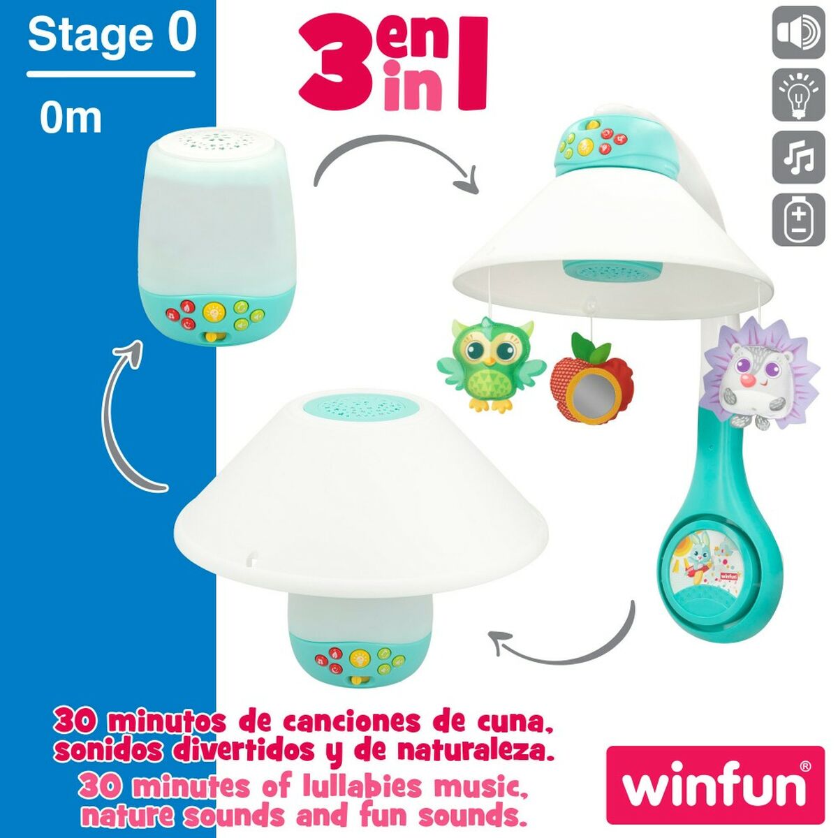 Mobil Proiector Winfun Plastic 46 x 49 x 30 cm (2 Unități) - Bebelus, Dormitor