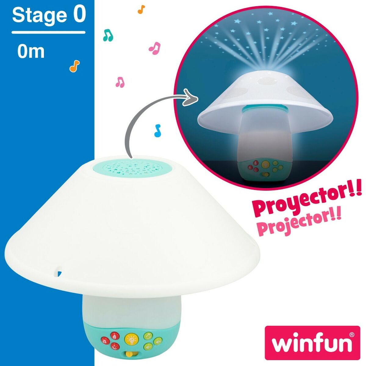 Mobil Proiector Winfun Plastic 46 x 49 x 30 cm (2 Unități) - Bebelus, Dormitor