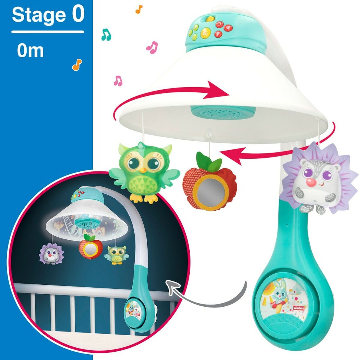 Mobil Proiector Winfun Plastic 46 x 49 x 30 cm (2 Unități) - Bebelus, Dormitor