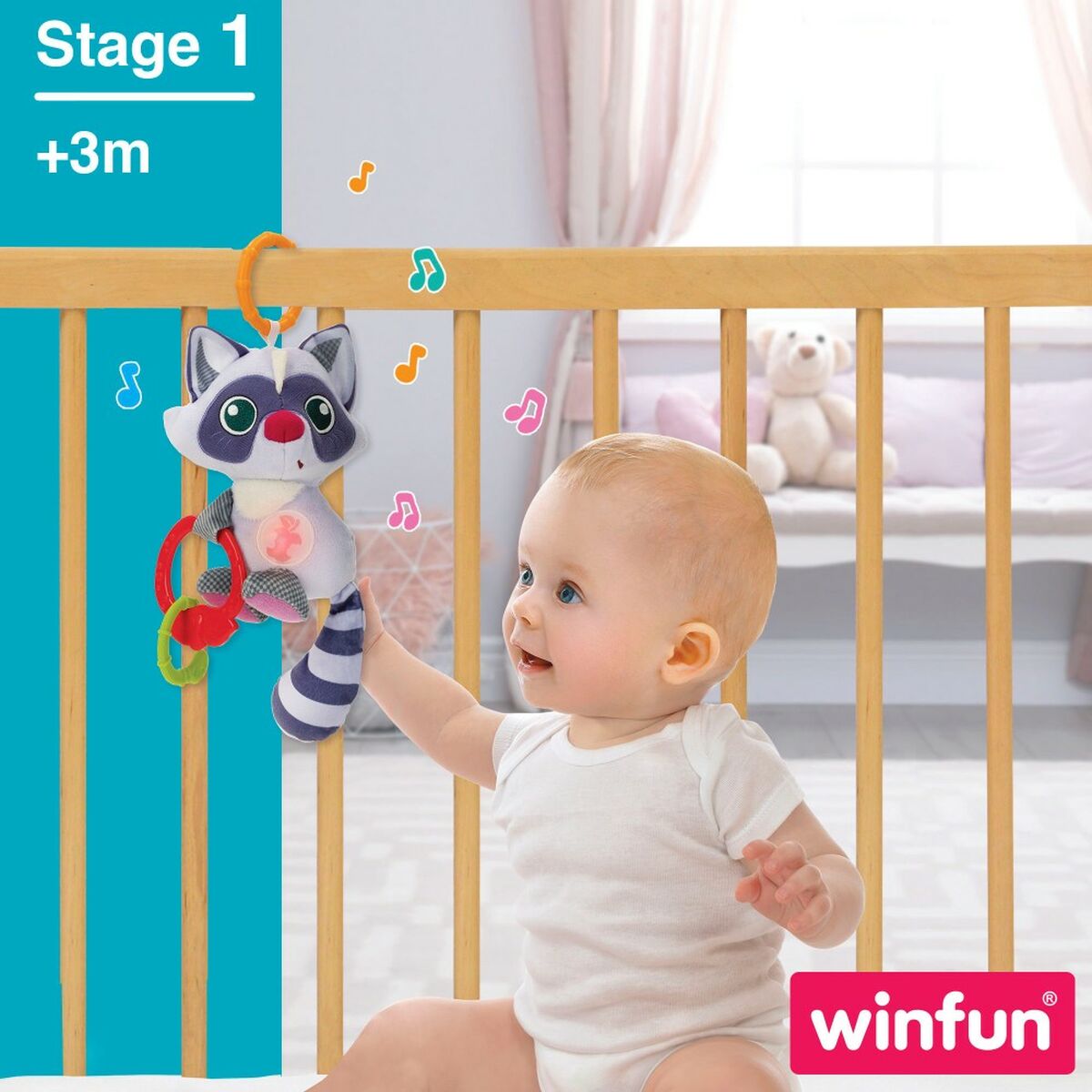 Jucărie din Pluș cu Zornăitoare Winfun Raton 14,5 x 20 x 9,5 cm (6 Unități) - Bebelus, Jucăriile copilăriei timpurii