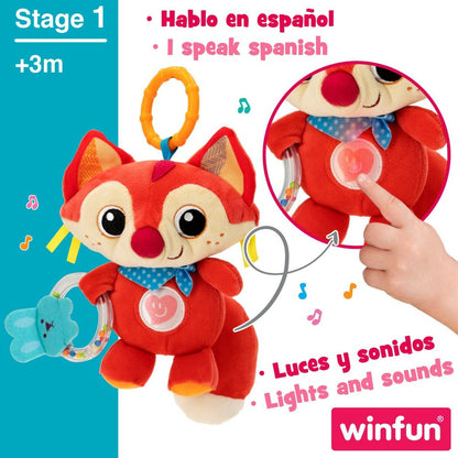 Jucărie din Pluș cu Zornăitoare Winfun Vulpea 13,5 x 26,5 x 7,5 cm (6 Unități) - Bebelus, Jucăriile copilăriei timpurii