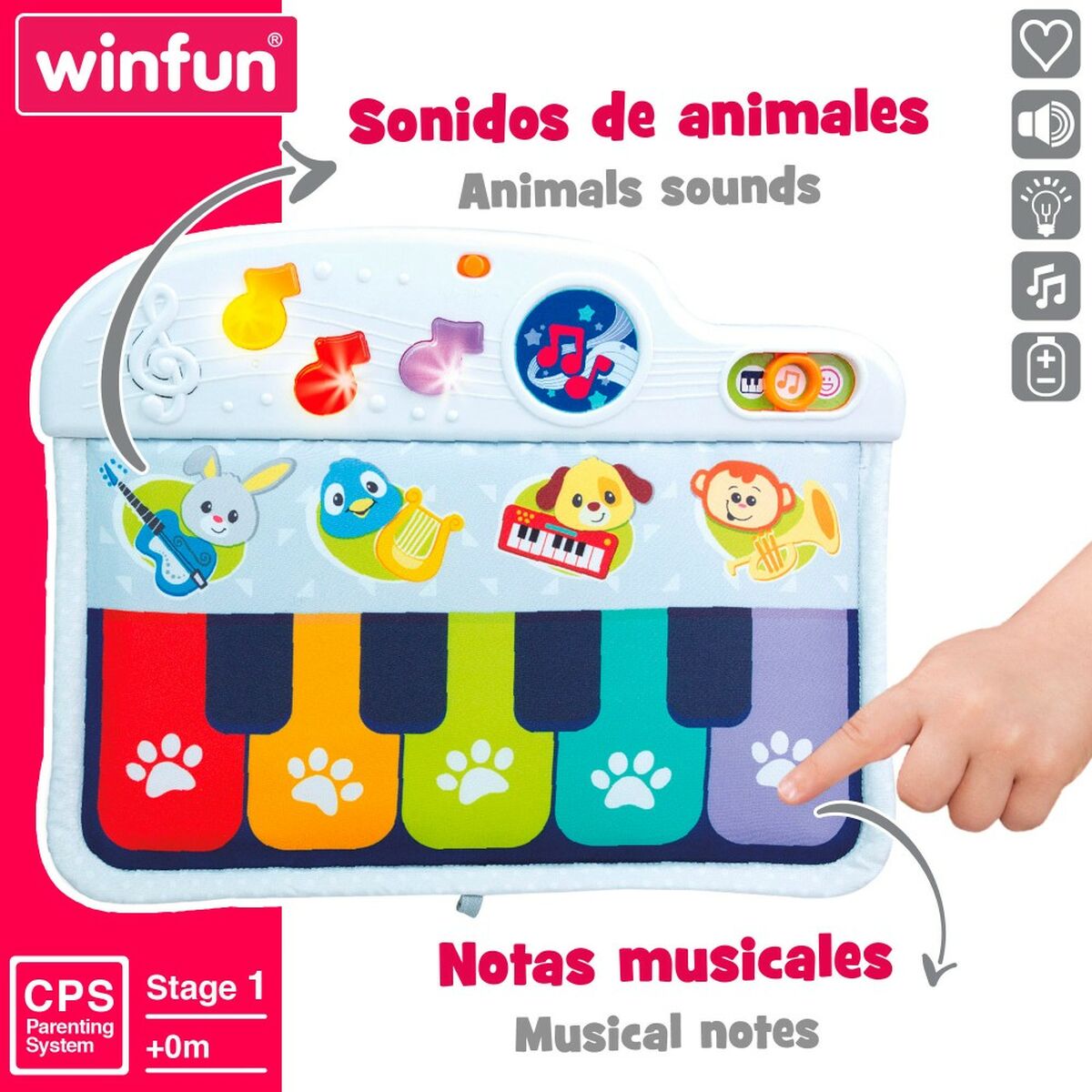 Pian Interactiv pentru Bebeluși Winfun 42 x 3 x 32 cm (4 Unități) - Bebelus, Jucăriile copilăriei timpurii