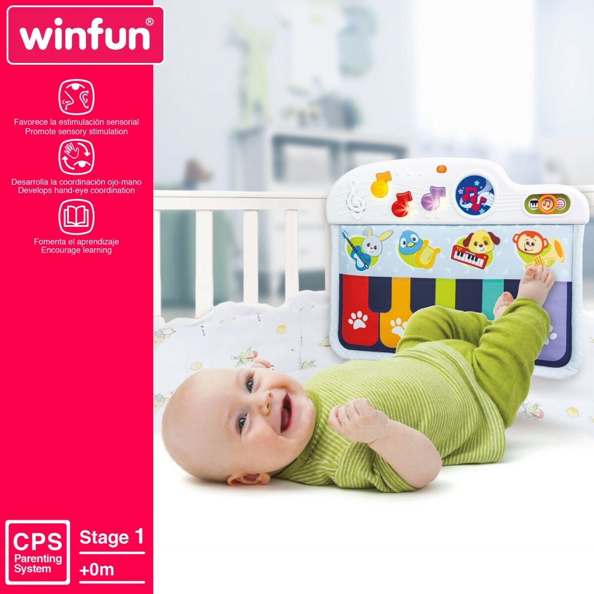 Pian Interactiv pentru Bebeluși Winfun 42 x 3 x 32 cm (4 Unități) - Bebelus, Jucăriile copilăriei timpurii