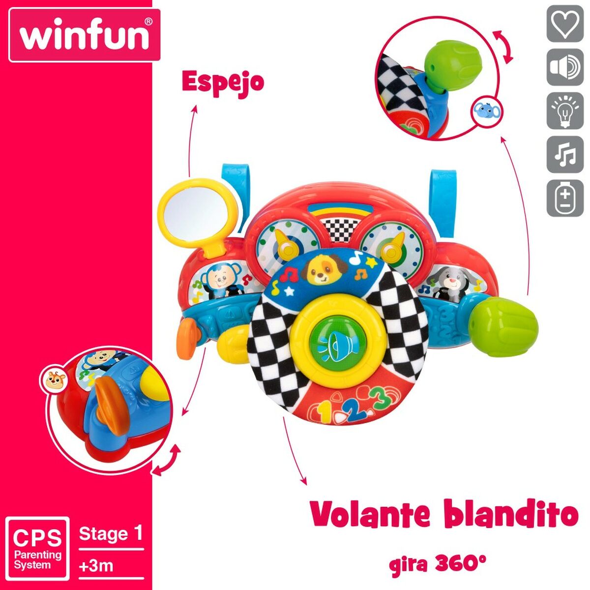 Volan pentru cărucior Winfun 29 x 17 x 10,5 cm (4 Unități) - Bebelus, Jucăriile copilăriei timpurii