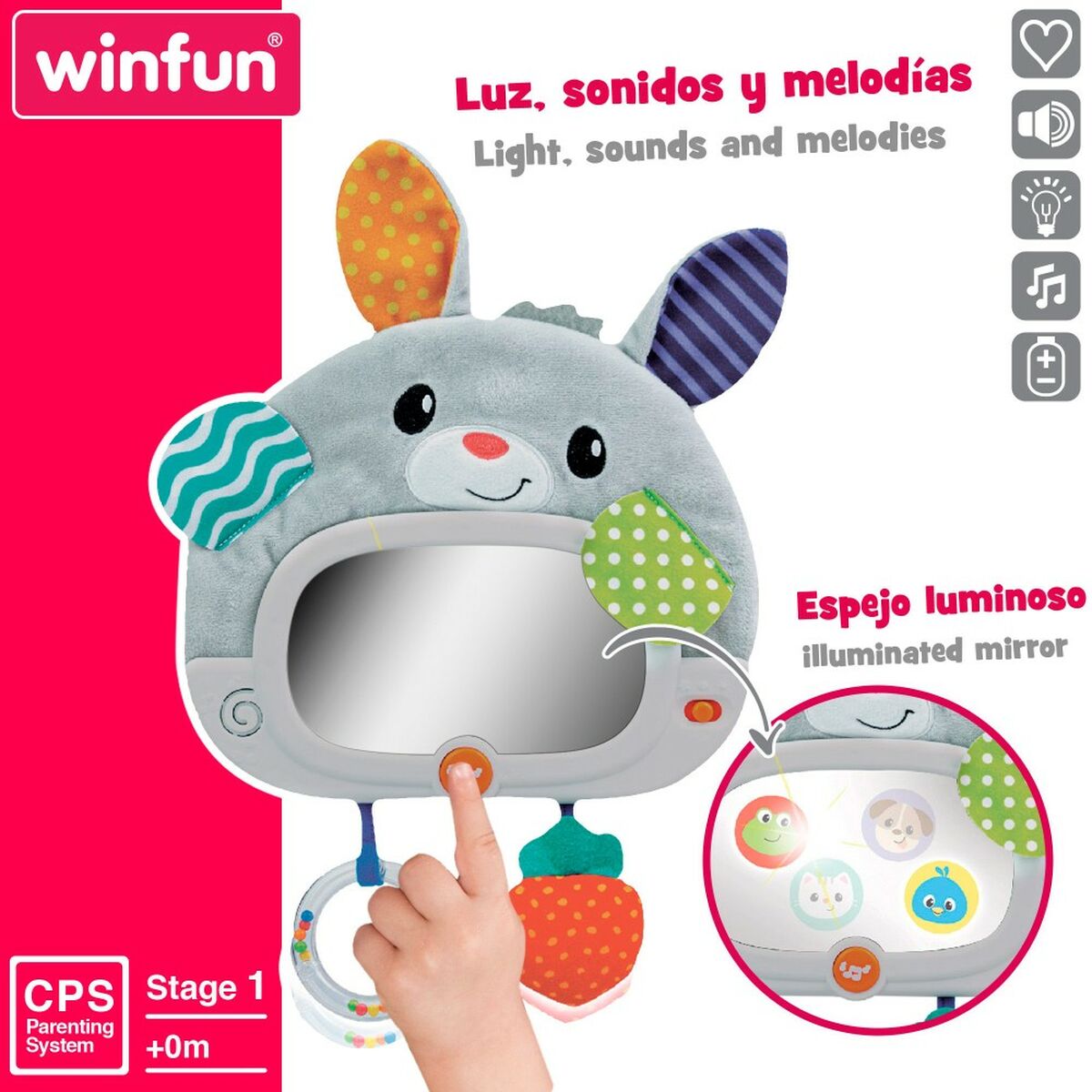 Jucărie pentru copii Winfun Iepure 25 x 35 x 2,5 cm (4 Unități) - Bebelus, Jucăriile copilăriei timpurii