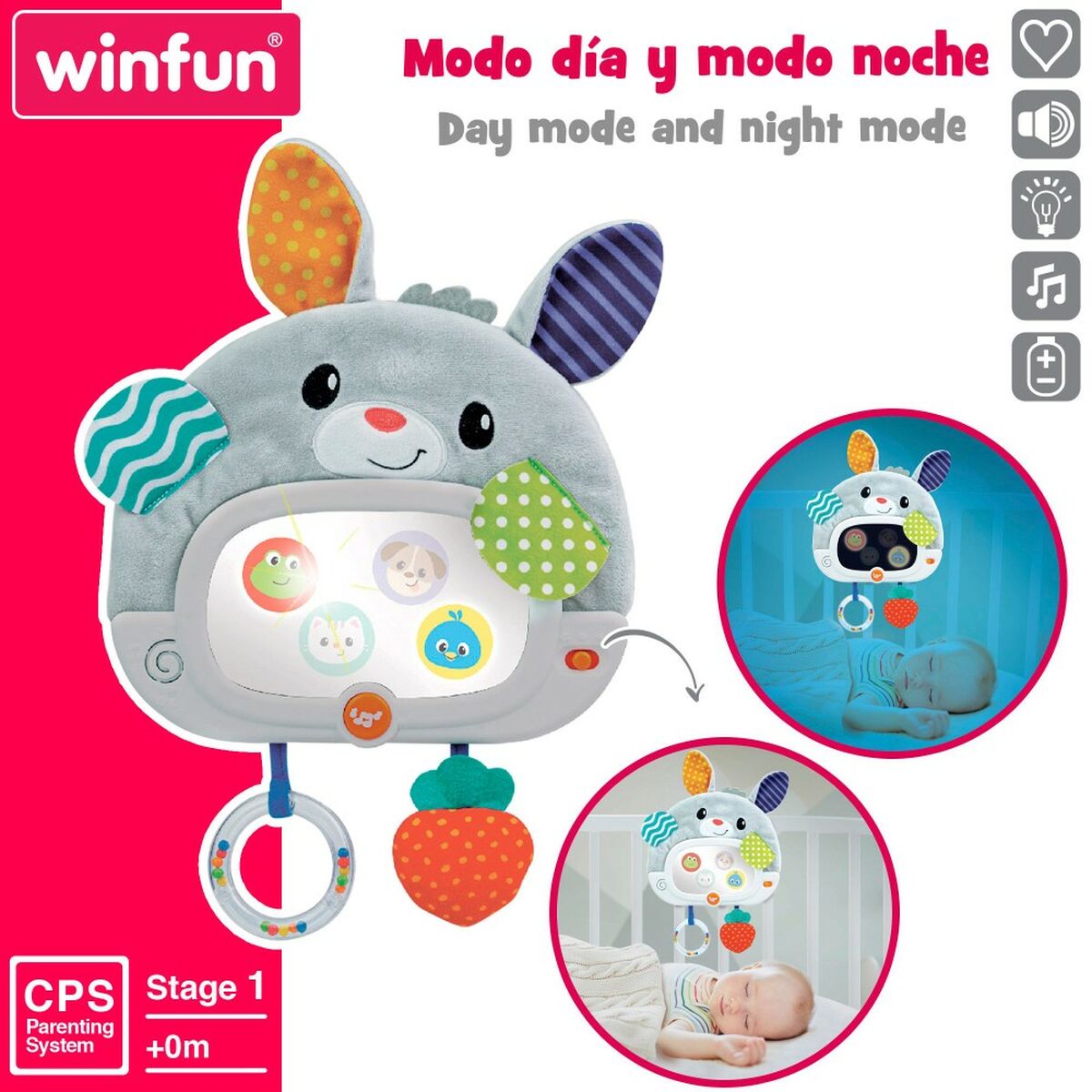 Jucărie pentru copii Winfun Iepure 25 x 35 x 2,5 cm (4 Unități) - Bebelus, Jucăriile copilăriei timpurii