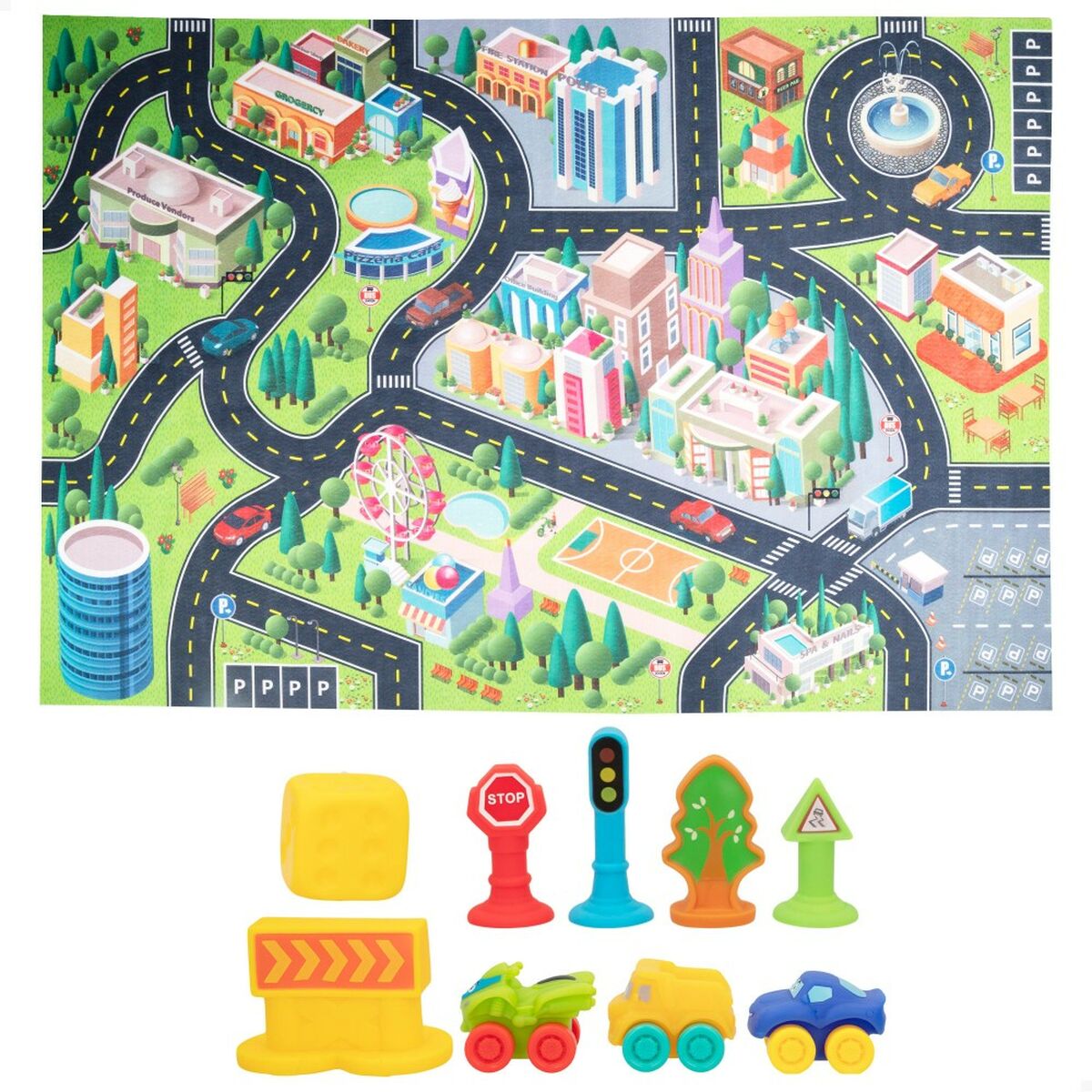 Saltea de joacă Colorbaby Oraș Plastic (2 Unități) - Bebelus, Activitate și divertisment