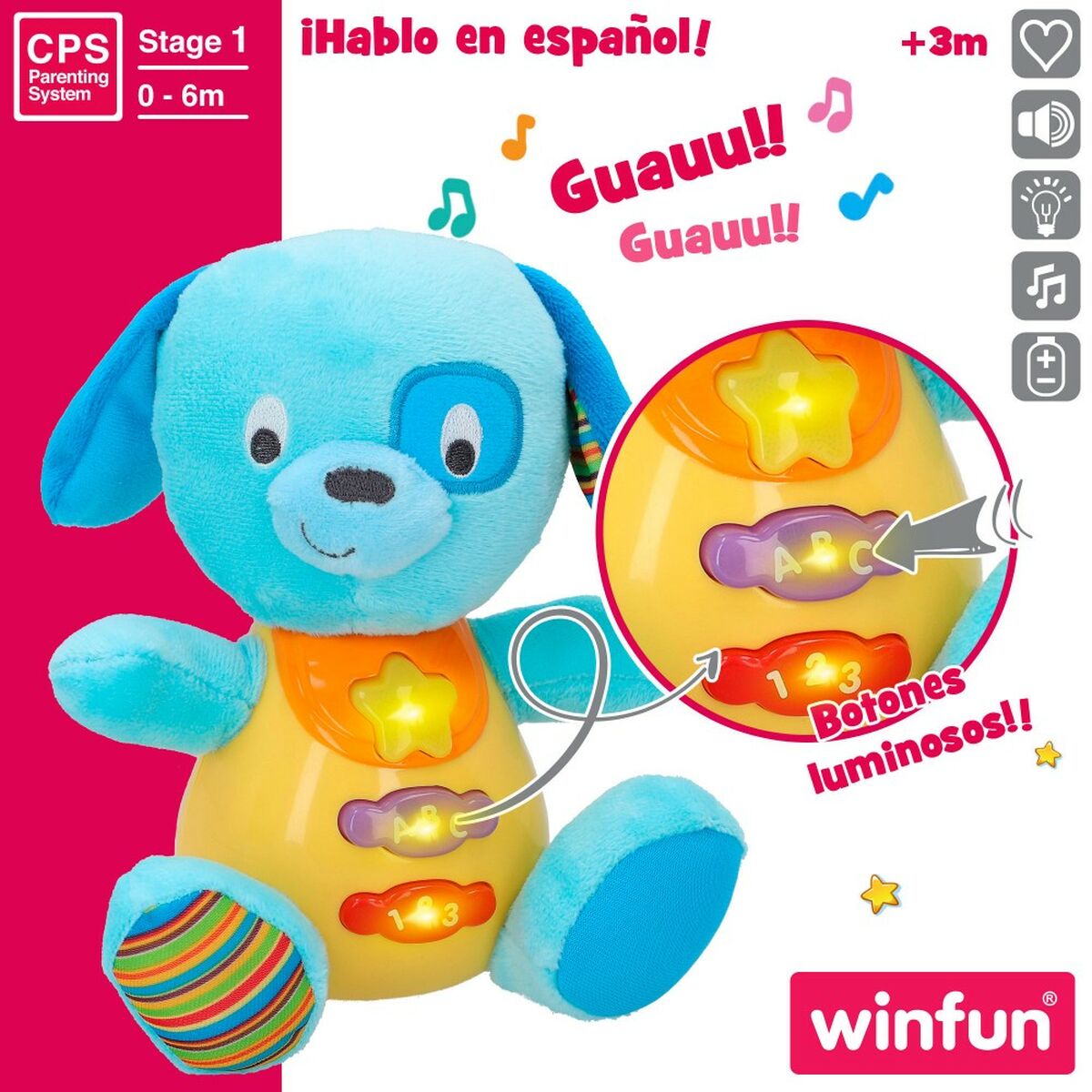 Jucărie de Pluș cu Sunet Winfun Câine 15,5 x 16,5 x 11,5 cm (6 Unități) - Jucarii si jocuri, Jucării de pluș