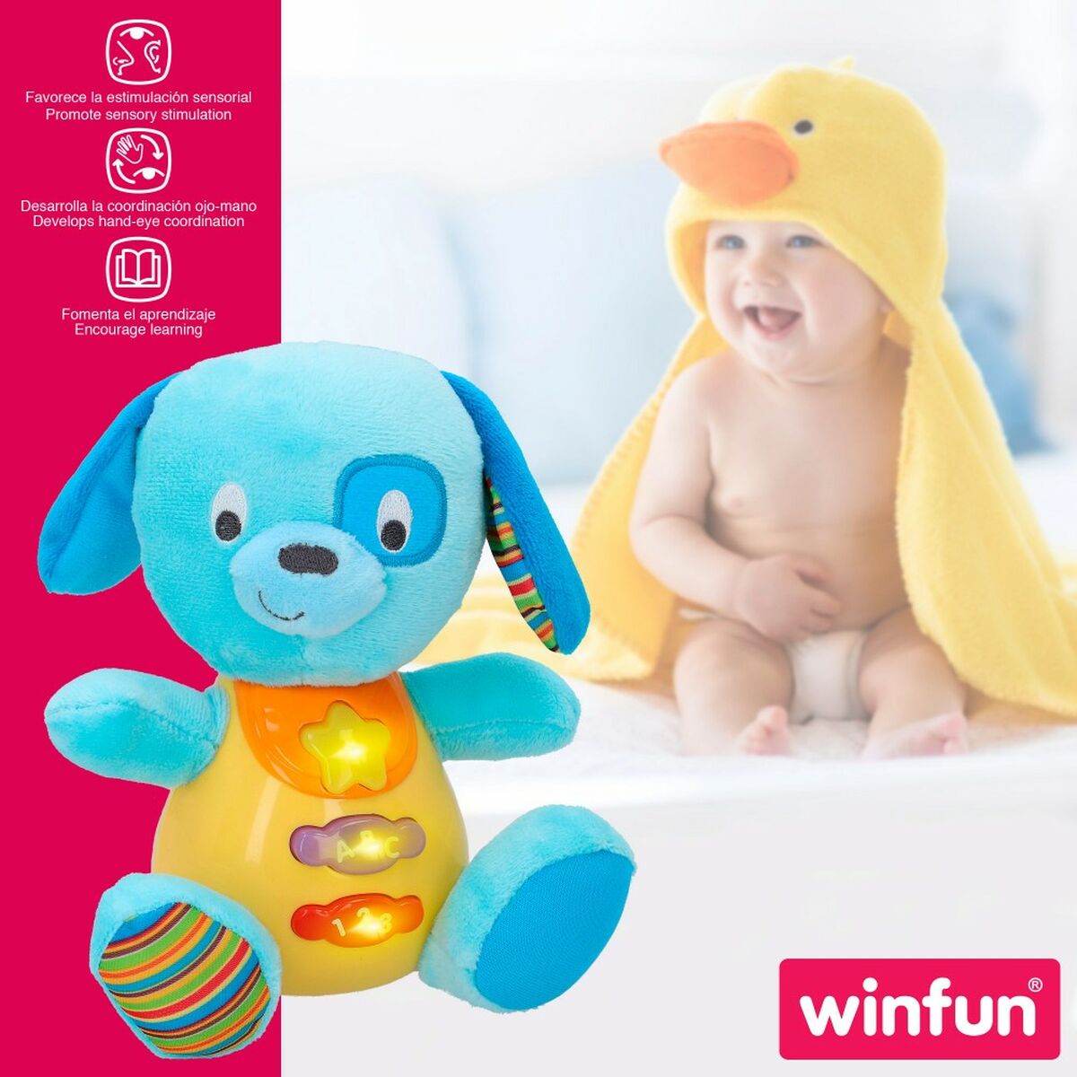 Jucărie de Pluș cu Sunet Winfun Câine 15,5 x 16,5 x 11,5 cm (6 Unități) - Jucarii si jocuri, Jucării de pluș