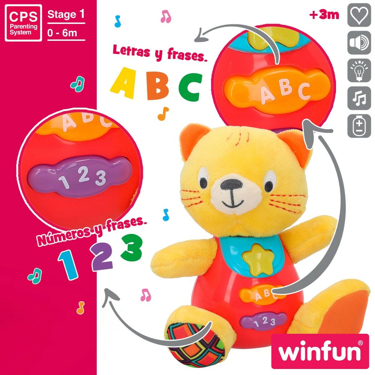 Jucărie de Pluș cu Sunet Winfun Cric 16 x 17,5 x 10,5 cm (6 Unități) - Jucarii si jocuri, Jucării de pluș