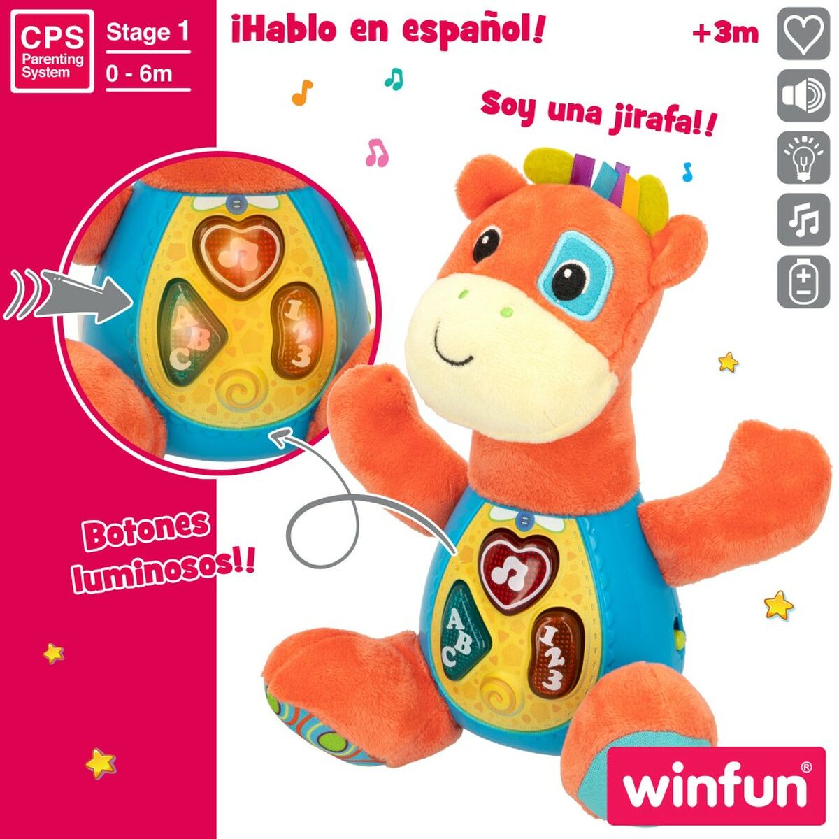 Jucărie de Pluș cu Sunet Winfun Girafă 18 x 19 x 8,5 cm (6 Unități) - Jucarii si jocuri, Jucării de pluș
