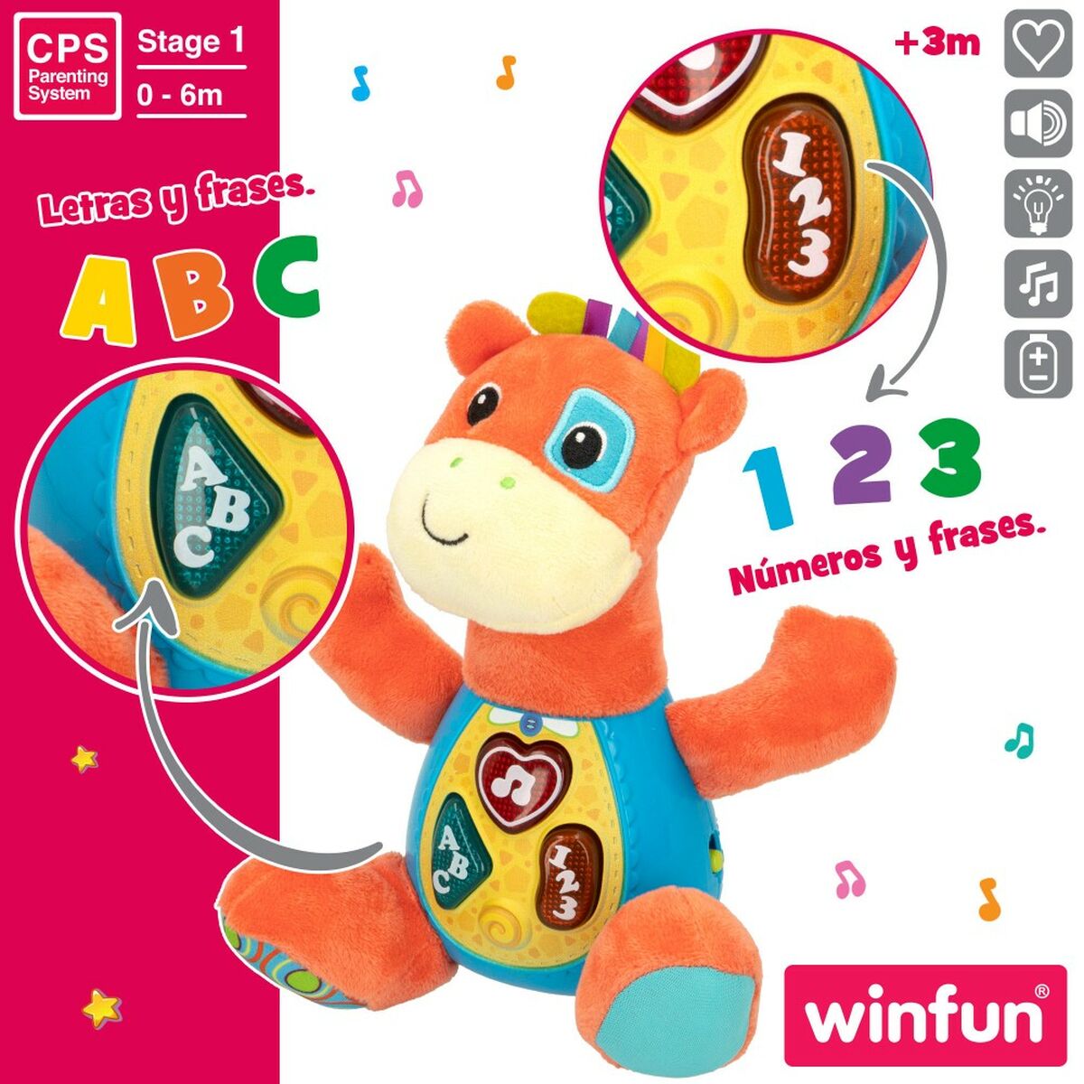 Jucărie de Pluș cu Sunet Winfun Girafă 18 x 19 x 8,5 cm (6 Unități) - Jucarii si jocuri, Jucării de pluș