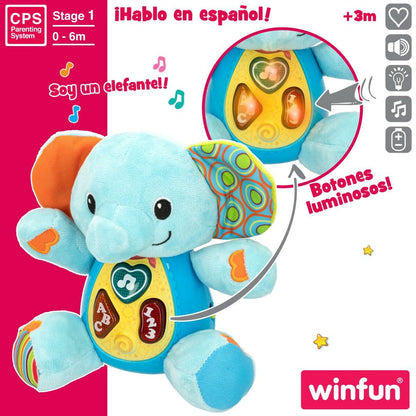 Jucărie de Pluș cu Sunet Winfun Elefant 17 x 17,5 x 10 cm (6 Unități) - Jucarii si jocuri, Jucării de pluș