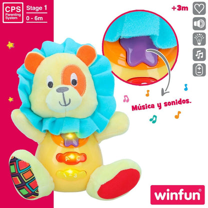 Jucărie de Pluș cu Sunet Winfun Leu 15 x 15 x 9 cm (6 Unități) - Jucarii si jocuri, Jucării de pluș