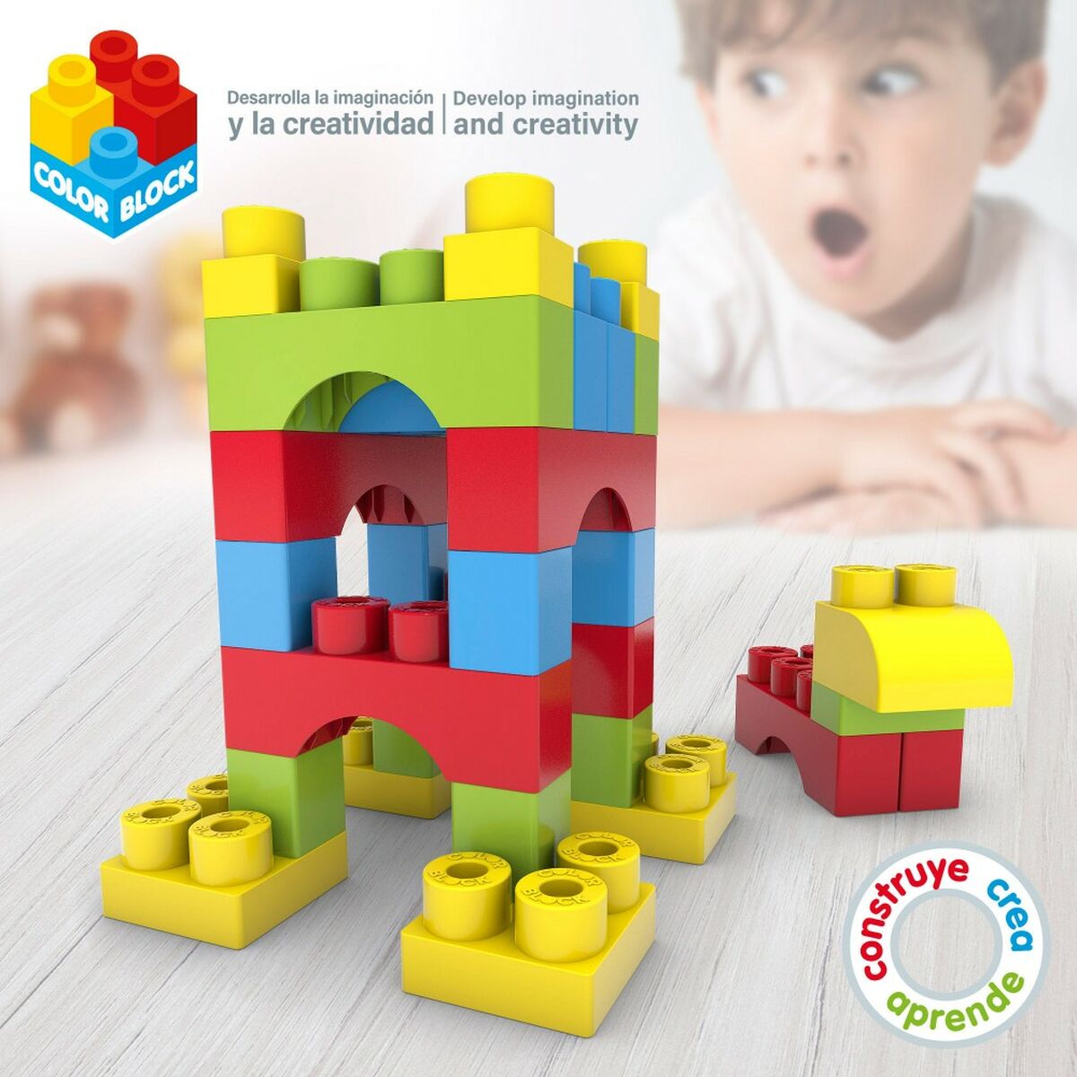 Plăci de Construcții Color Block 60 Piese - Jucarii si jocuri