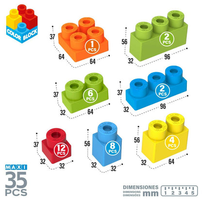 Set de Construcție Color Block Basic Cub 35 Piese (6 Unități) - Jucarii si jocuri